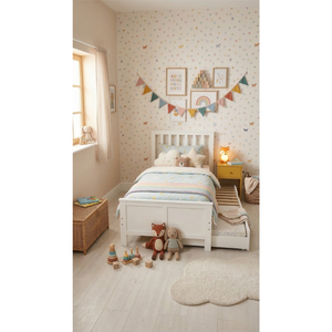 White Convertible American <b>Pine</b> Plywood Wooden <b>Bed</b> for Kids Casual Design Durable Safe Material Children's Bedroom Furniture - Product Image 5