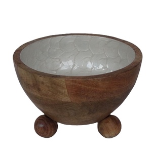 Cuenco para servir de madera de mango orgánico de alta calidad, bandeja de cena anidada para ensalada, vajilla, utensilios de cocina, Material metálico - Product Image 1