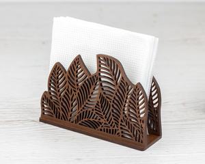 Wooden Napkin Holder – Natural Wood <b>Table</b> Decor, Kitchen Stand unique home decor napkin <b>storage</b> organizer - Product Image 2