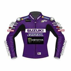 เสื้อแจ็คเก็ตมอเตอร์ไซค์หนังจิงโจ้ Joan Mir Suzuki GSXR MotoCP รุ่นสั่งทำพิเศษ สำหรับแข่งรถ/ชุดแข่งรถ CE - Product Image 1