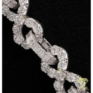 Luxury BIZ <b>Initial</b> Pendant Lab Grown Diamond 925 Sterling <b>Silver</b> Gold Plated Hip Hop Cuban Link <b>Necklace</b> GIA Certified Gift - Product Image 6