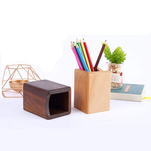 ที่ใส่ปากกาและดินสอแบบตั้งโต๊ะไม้ ดีไซน์มินิมอลน่ารักสวยงาม งานฝีมือธรรมชาติ - Product Image 3