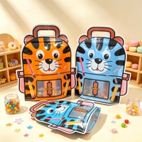 Sac à fermeture éclair en forme d'animal de dessin animé irrégulier avec fenêtre transparente, refermable, en PET+PE, 24*28+8, pochette d'emballage alimentaire pour bonbons