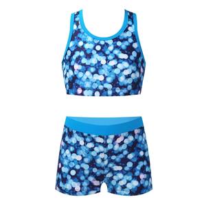 Women's Floral Print <b>Tankini</b> Set Scoop Neck Crop Top With Shorts Spandex Polyester Stretch Swimwear - Product Image 6