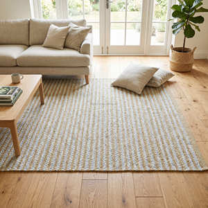 Textured Handloom Cotton Area Rug for Living Room Coffee <b>Table</b> & Minimalist Home Décor - Product Image 1