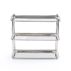 ชั้นวางเค้กสี่เหลี่ยมสแตนเลส 3 ชั้น ถาดเสิร์ฟแบบใช้ซ้ำได้ ชั้นวางโชว์ - Product Image 2