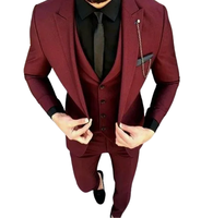 Ensemble de costumes de mariage 3 pièces pour hommes, style classique royal, pour garçons d'honneur et bal de promo, blazer de smoking de haute qualité à col cranté et simple boutonnage