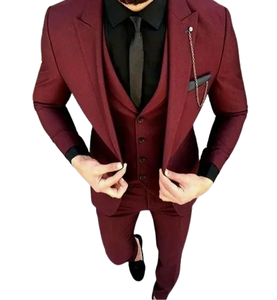 Traje de Novio Clásico de 3 Piezas para Hombre, Blazer para Padrinos de Boda, Conjunto de Traje de Boda de Lana/Poliéster - Product Image 2