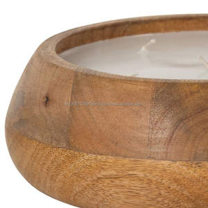 Bougeoirs en bois d'acacia personnalisés de haute qualité ou bol et bocaux bougeoirs en bois de mangue naturel solide - Product Image 2