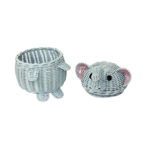 Cesta de Mimbre Tejida a Mano de Color Azul Claro con Tapa, Ecológica, para Guardar Juguetes en la Habitación de los Niños, Cesta Decorativa para Ropa de Bebé - Product Image 4