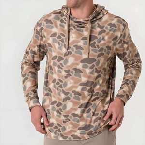 Hoodie de pêche en tricot polyester anti-UV avec impression par sublimation, finitions personnalisées, étiquettes privées et production en gros en usine - Product Image 1