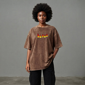 Camiseta Larga para Mujer, 100% Algodón, de Alta Calidad, Transpirable, Anti-Pilling, Talla Grande, Impresión Digital Personalizada - Product Image 4