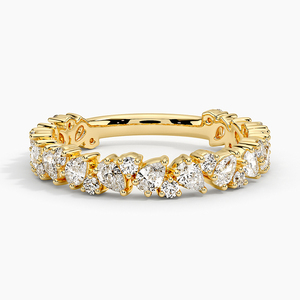 แหวนเพชรทรงกลมและทรงลูกแพร์สลับกันแบบ Eternity Band - Product Image 2