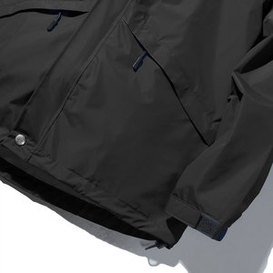 Men's Hooded Waterproof <b>Rain</b> <b>Jacket</b> Solid Color Casual Autumn Outerwear Lightweight Zipper Closure <b>Black</b> - Product Image 3