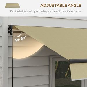 Tenda da Sole Retrattile Beige 12x10, Protezione UV, Antivento, Telaio in Alluminio, Ombreggiante per Terrazza, Balcone, Giardino, Estensibile con Proiezione di 5m - Product Image 5