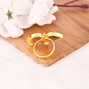 Stylish Trendy Purple Amethyst Hydro <b>Two</b> <b>Stone</b> Gemstone <b>Ring</b> for Women Brass Gold Plated Adjustable Jewelry - Product Image 5
