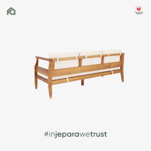 Handmade Jepara Solid Teak Modern Scandinavian Design Durable Outdoor Sofa Custom Size Patio Villa Resort Hotel Living Room Park - Product Image 6
