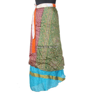 Nuevo Vestido Tubo Halter de Seda Mágica Estampada 100% Seda India, Reversible, Estilo Vintage, con Falda Cruzada de 38 Pulgadas de Largo, ¡Oferta Caliente! - Product Image 5