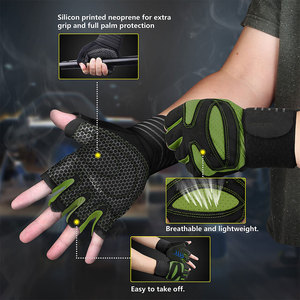 <b>Half</b> Finger Fitness Gloves Mesh Breathable Non <b>Slip</b> Adjustable Wrist Strap Gym Weight Lifting Unisex Non-<b>Slip</b> Finger Save Gloves - Product Image 4