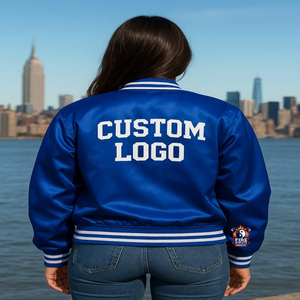 Chaqueta Universitaria de Satén Personalizada – Chaqueta con Nombre y Número Personalizados – Chaqueta Bomber para Adultos y Niños con Logotipo del Equipo Bordado - Product Image 3