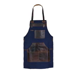 Delantal Profesional de Lona y Cuero Resistente con Cremallera y Correa Cruzada Ajustable para Chef, Barista, Barbero, Carpintero, Herramientas de Taller - Product Image 1