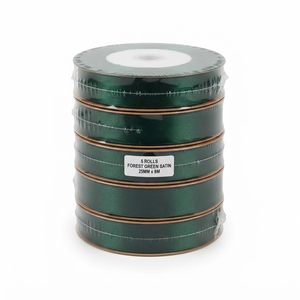 12mm Dark Forest Green Single Face Satin Ribbon Wholesale 10 Rolls x 8 Meter for Wine Gifts Christmas <b>Boxes</b> Gourmet <b>Hampers</b> Bulk - Product Image 1