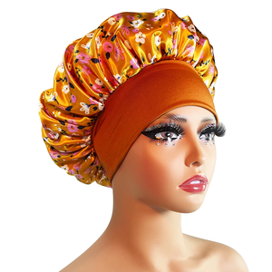 Nouveau bonnet en satin de soie pour dormir la nuit, pour femmes aux cheveux bouclés ou tressés, imprimé multi-styles - Product Image 4
