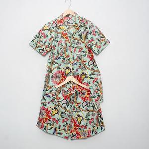 Nuevo Conjunto de Pijama Casual de Manga Corta para Mujer, Transpirable, Romántico, de Tela Tejida con Estampado Frontal, Suave, con Cintura Elástica y Cordón Ajustable - Product Image 6