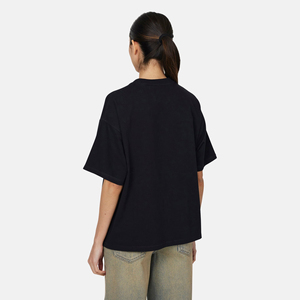 เสื้อยืดคอกลมแขนสั้นทรงโอเวอร์ไซส์สำหรับผู้หญิง สีพื้น ทรงหลวม ผ้าฝ้ายเจอร์ซีย์ 100% ระบายอากาศได้ดี ใส่ได้ทุกฤดู - Product Image 5