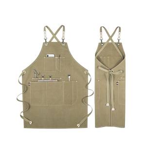 Delantal de Mixólogo de Lona Premium con Correas de Hombro Ajustables de Cuero, Uniforme Profesional de Bar con Doble Costura y Lazos para Herramientas - Product Image 6