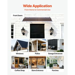 Tende da Sole per Porte Esterne 37 x 47 Pollici, Protezione da Pioggia, Neve e Sole con Staffa in ABS per Ingresso Porta - Product Image 6