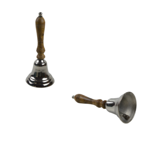 Campana de Metal Redonda Hecha a Mano con Diseño Elegante, Acabado Plateado Antiguo, Diseño Artesanal, Campana de Metal Sostenible - Product Image 6