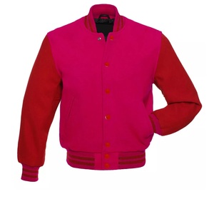 Veste de baseball universitaire de haute qualité pour les sports d'hiver, design bomber en satin avec manches en cuir de vachette, col montant - Product Image 5