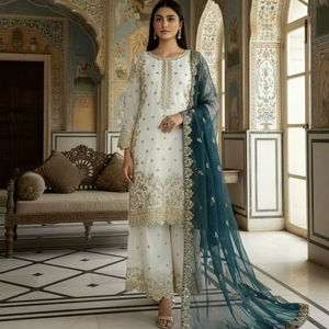 Conjunto de Traje de Seda Festivo para Mujer Directo de Fábrica – Fabricante de Ropa Étnica OEM y Exportador Global - Product Image 1