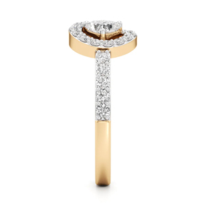 Yellow Gold Pear Cut Diamond Engagement <b>Ring</b> Geometric Design For Women - Product Image 4