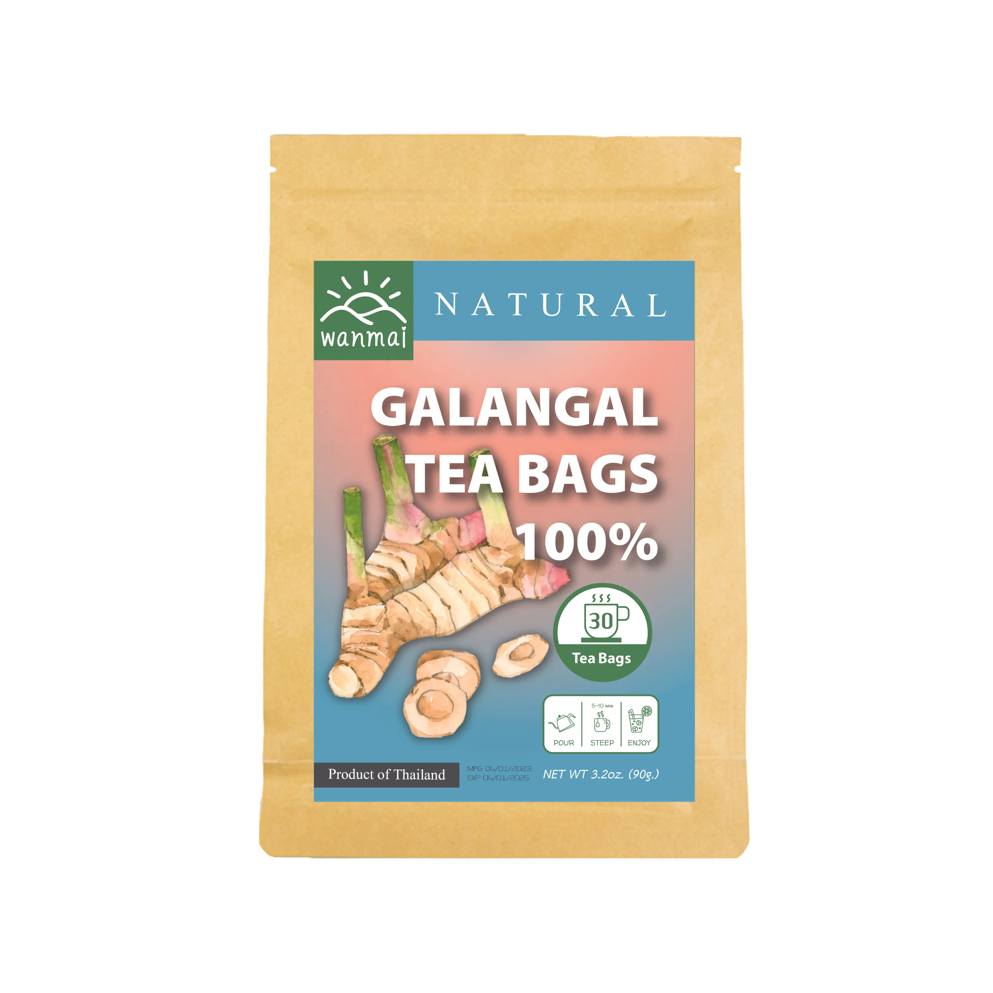 WANMAI29 Galangal Tea Natural And Healthy Instant Honey Ginger Tea Custom Flavor Powder Tea Customized Packaging Style