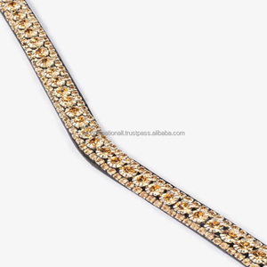 Diamantes de imitación de cristales de cuero genuino para montar a caballo de alta calidad con botón a presión de logotipo personalizado - Product Image 3