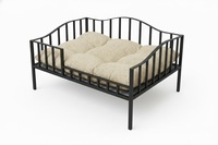 Lit pour animaux de compagnie en fer forgé massif, moderne et élégant, avec coussin en peluche amovible - Confort intérieur durable et élégant pour toutes les saisons, pour chiens