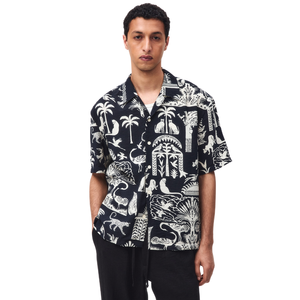 Camisa de muselina de manga corta para hombre, corte relajado, informal, ligera, transpirable, con botones, para verano, vacaciones, resort. - Product Image 1