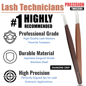 Juego de Pinzas para Extensión de Pestañas, Punta Curva, Precisión, Aislamiento, Acero Inoxidable, Antimagnético, Antiestático, 10 mm, Herramientas de Salón de Belleza - Product Image 4