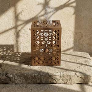 Wooden Bakhoor Burner Exquisite Arabic Style Bamboo <b>Incense</b> Burner Durable Religious Eco-Friendly for Charcoal - Product Image 6