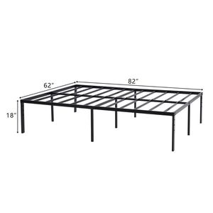 Struttura letto in metallo 208,2x157,5x45,7 cm, altezza letto 18 pollici, design semplice in ferro nero - Product Image 4