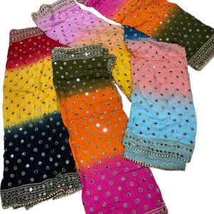Écharpes longues à motif de points miroir à bas prix pour femmes, vêtements traditionnels, hijab, toutes saisons, châles légers brodés pour femmes - Product Image 1