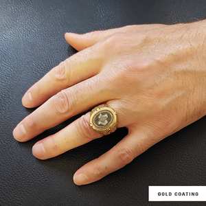 แหวนเมสัน BOJ รุ่น 024 แบบกำหนดเองได้ สำหรับทั้งชายและหญิง แหวนตราประทับฟรีเมสันส่วนบุคคล แหวนตราประทับมาสเตอร์เมสันเท็กซัส สไตล์ฮิปฮอป สีเงิน ราคาประหยัด - Product Image 2