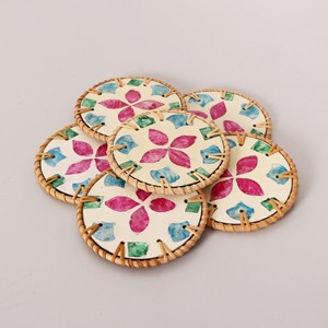 Personalized rattan <b>drink</b> <b>coaster</b> various designs eco friendly teacup mats woven saucer <b>coasters</b> - Product Image 6
