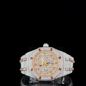 Montre mécanique Iced, ton or rose, verre saphir, acier inoxydable, bracelet 20 mm, analogique, papillon, bijoux de luxe, mode, unisexe - Product Image 1