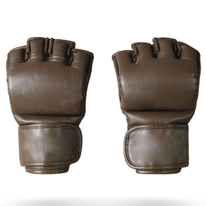 Guantes de Boxeo y MMA de Cuero Marrón de Primera Calidad, Servicio Personalizado OEM, Cierre con Cordones Transpirables - Product Image 2