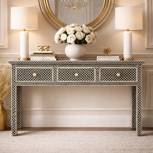 Bone Inlay <b>Console</b> <b>Table</b> Antique Wood Entryway Sofa <b>Table</b> with Drawers Modern Living Room Hall Furniture - Product Image 1