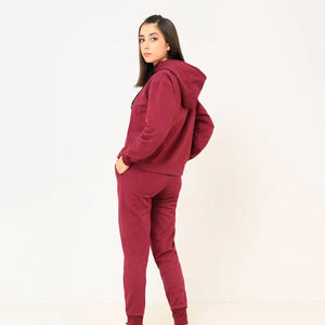 Women's Plus Size Heavyweight Breathable Eco-Friendly Fleece <b>Tracksuit</b> Set Embroidered Logo Printed Hoodie Customizable Colors - Product Image 2