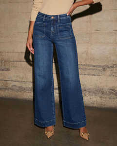 New Women Oversize High Waist Stretchy Denim Butt Lifting Casual Slim Pants Jeans - Product Image 1